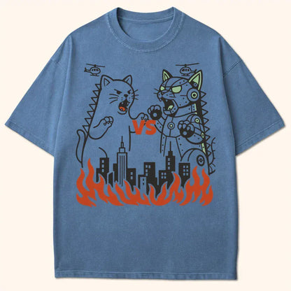Kyattojira Vs Mecha T-Shirt Blue Jean / S 38107638676857680361 T-Shirt