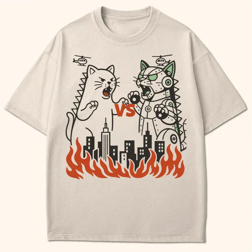 Kyattojira Vs Mecha T-Shirt Ivory / S 23841125465788752900 T-Shirt