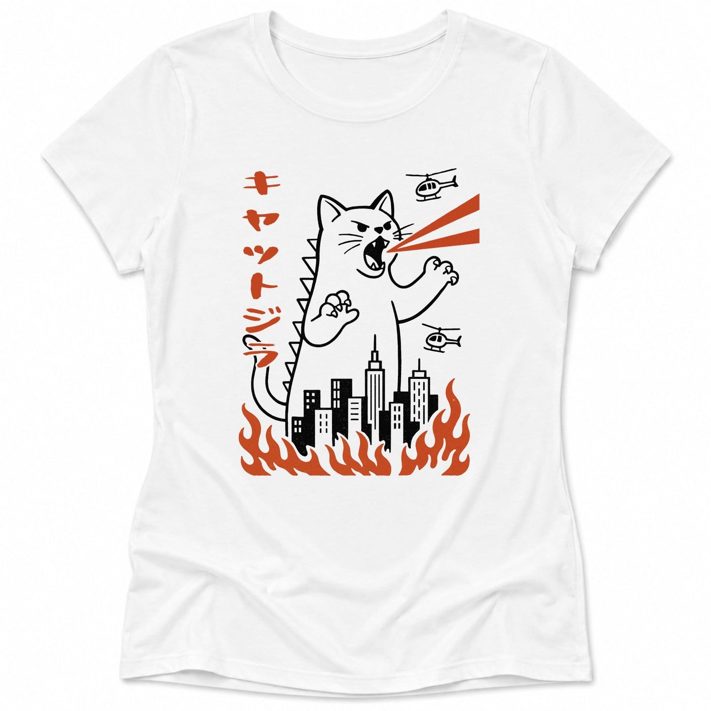 Kyattojira Womens Tee White / S 77943403769117106198 T-Shirt