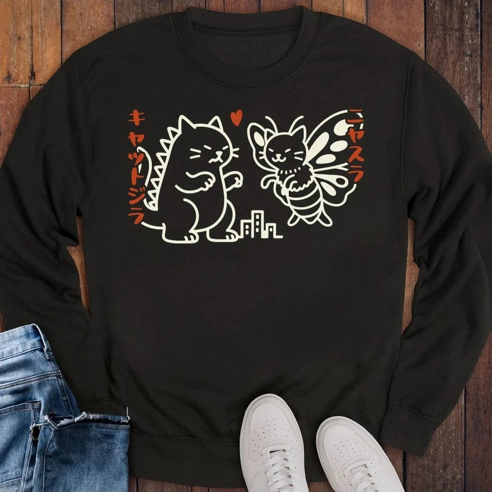 Kyattojira X Nyasura Sweatshirt S / Black 19127797522348513610 Sweatshirt