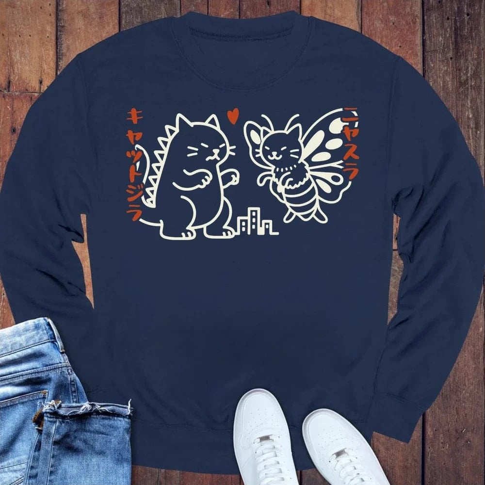 Kyattojira X Nyasura Sweatshirt S / Navy 29801699176103350346 Sweatshirt