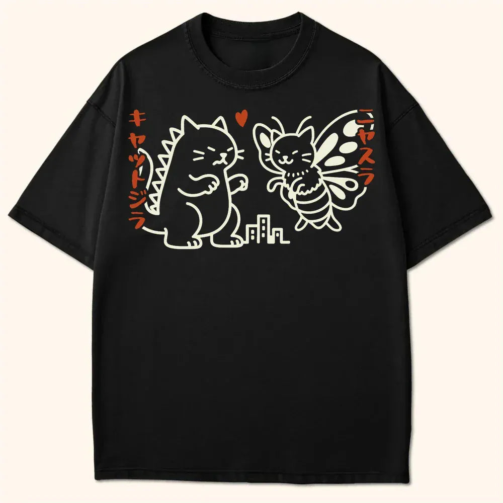 Kyattojira X Nyasura T-Shirt Black / S 23538158014736779255 T-Shirt