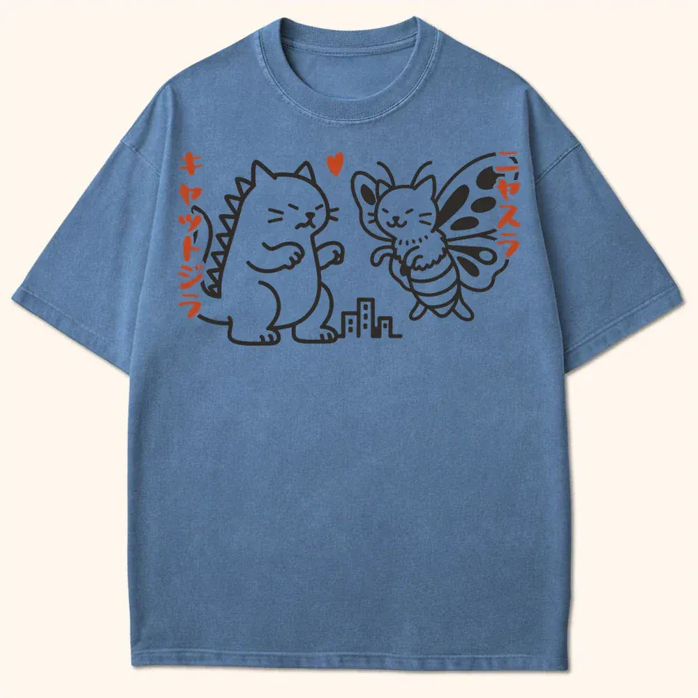 Kyattojira X Nyasura T-Shirt Blue Jean / S 13101712283165573776 T-Shirt