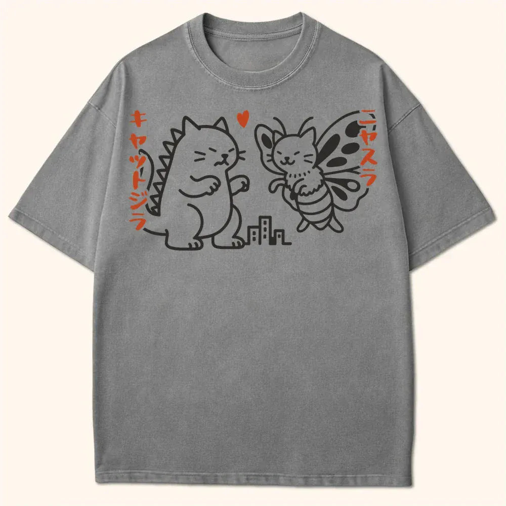 Kyattojira X Nyasura T-Shirt Grey / S 23471697465587030853 T-Shirt