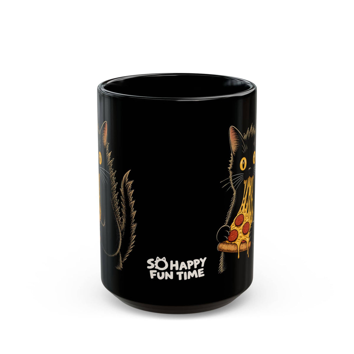 Kyattojiras Fav Pizza Black Mug (15oz) 15oz 65449568488835508373 Mug