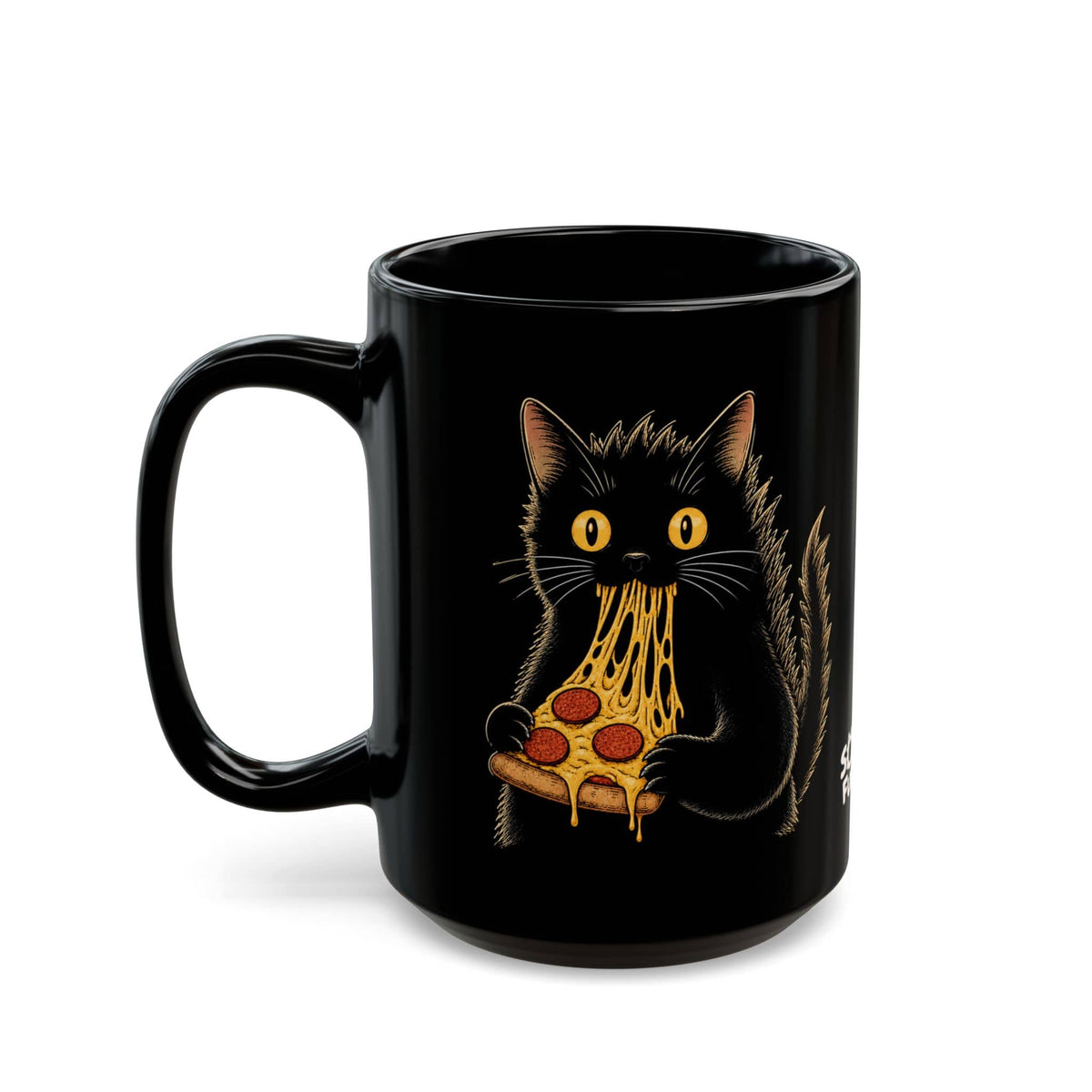 Kyattojiras Fav Pizza Black Mug (15oz) 15oz 65449568488835508373 Mug