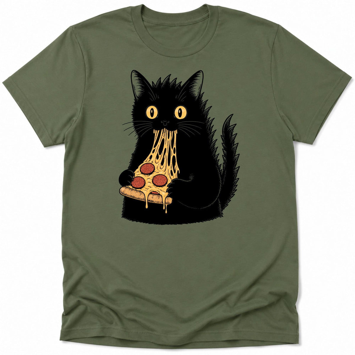 Kyattojiras Fav Pizza Everyday Softstyle Tee S / Military Green 28735376830434976613 T-Shirt