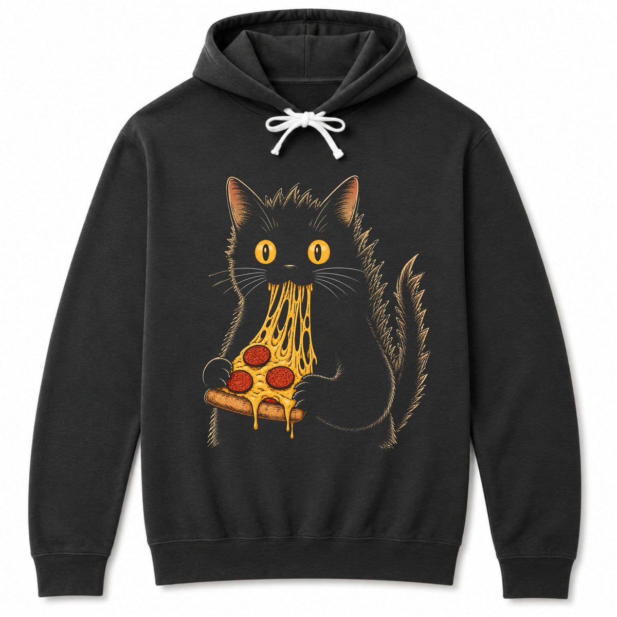 Kyattojiras Fav Pizza Hoodie Black / S 20848799790083647465 Hoodie