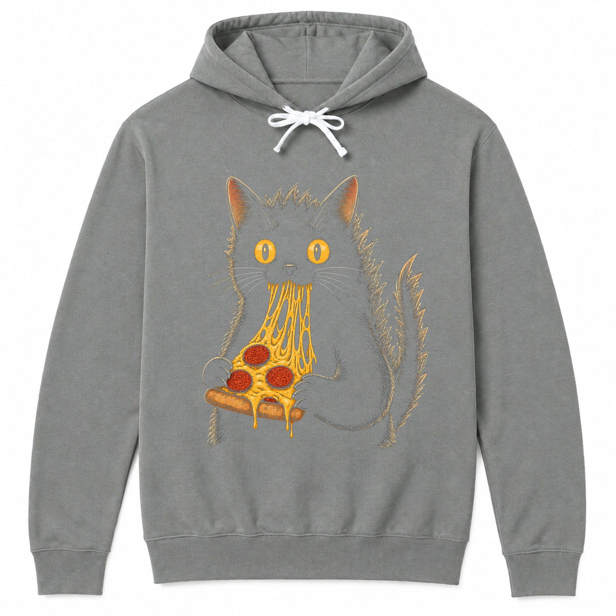 Kyattojiras Fav Pizza Hoodie Grey / S 24682461332338437020 Hoodie