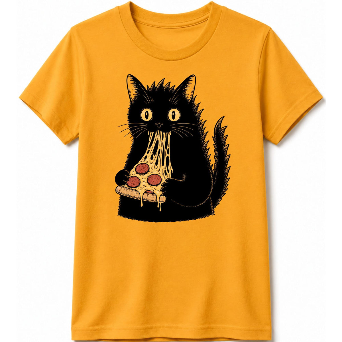 Kyattojiras Fav Pizza Kids Tee Gold / S 18093899132300265686 Kids clothes