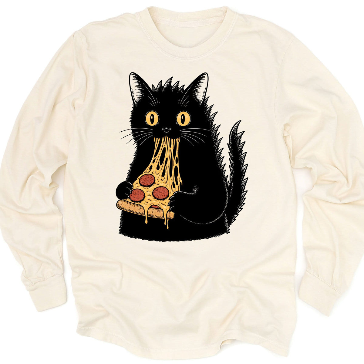 Kyattojiras Fav Pizza Long Sleeve Ivory / M 18248266068850307196 Long-sleeve