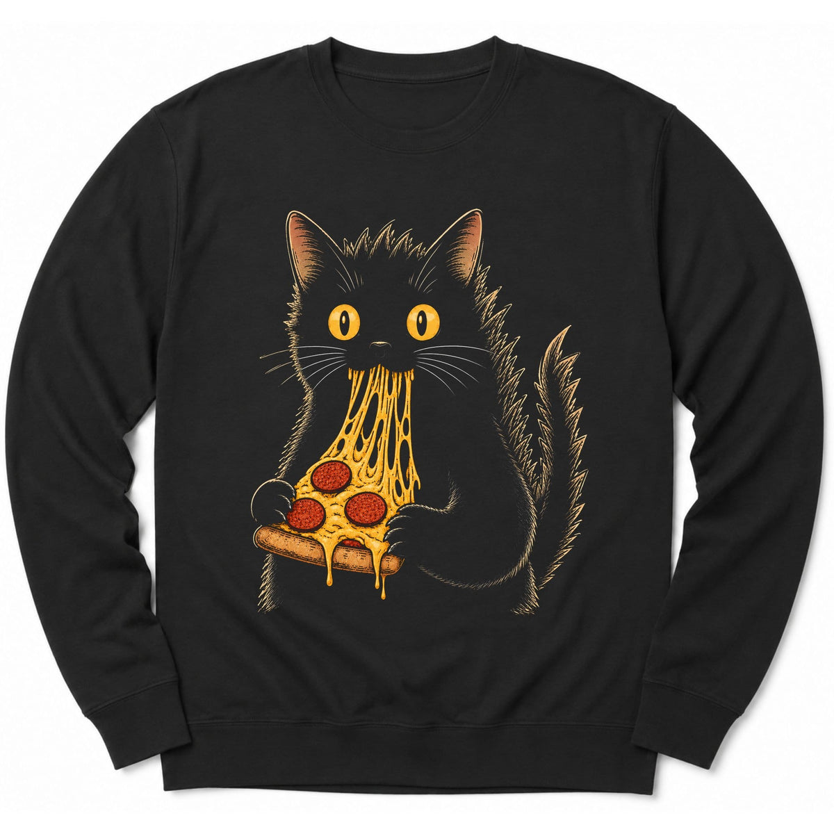 Kyattojiras Fav Pizza Sweatshirt Black / S 90416489592156300651 Sweatshirt