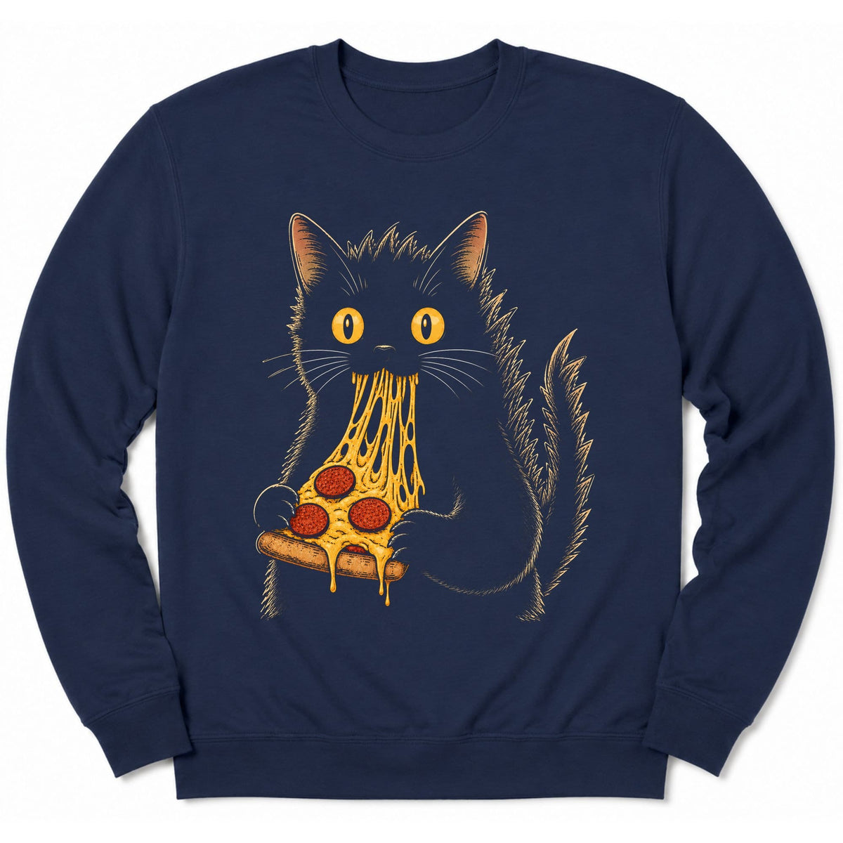 Kyattojiras Fav Pizza Sweatshirt Navy / S 42576852882213244662 Sweatshirt