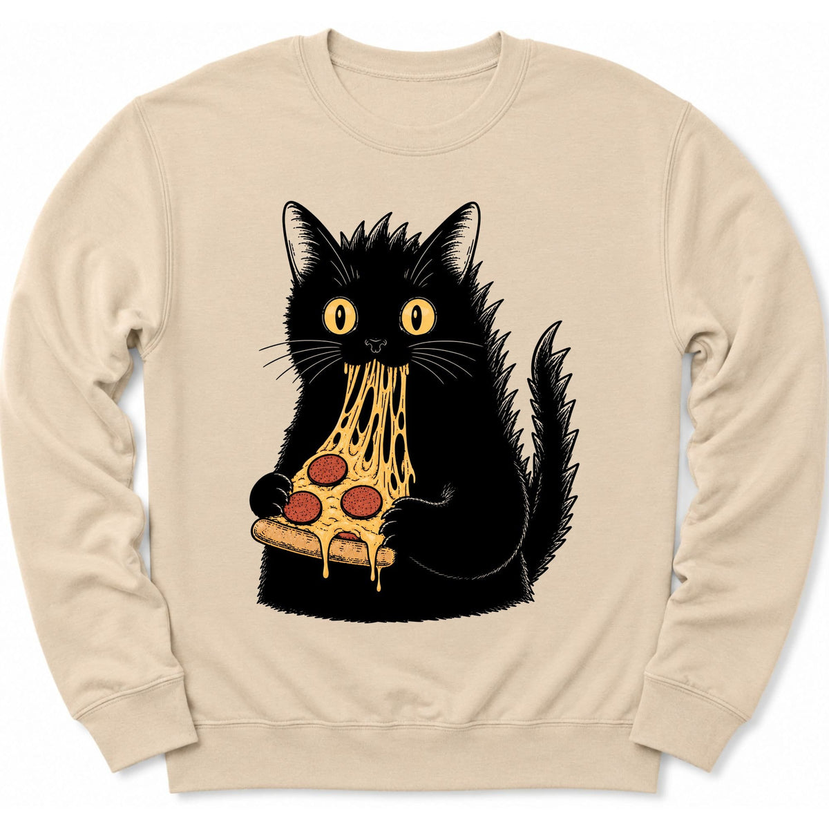 Kyattojiras Fav Pizza Sweatshirt Sand / S 11064590055456962938 Sweatshirt