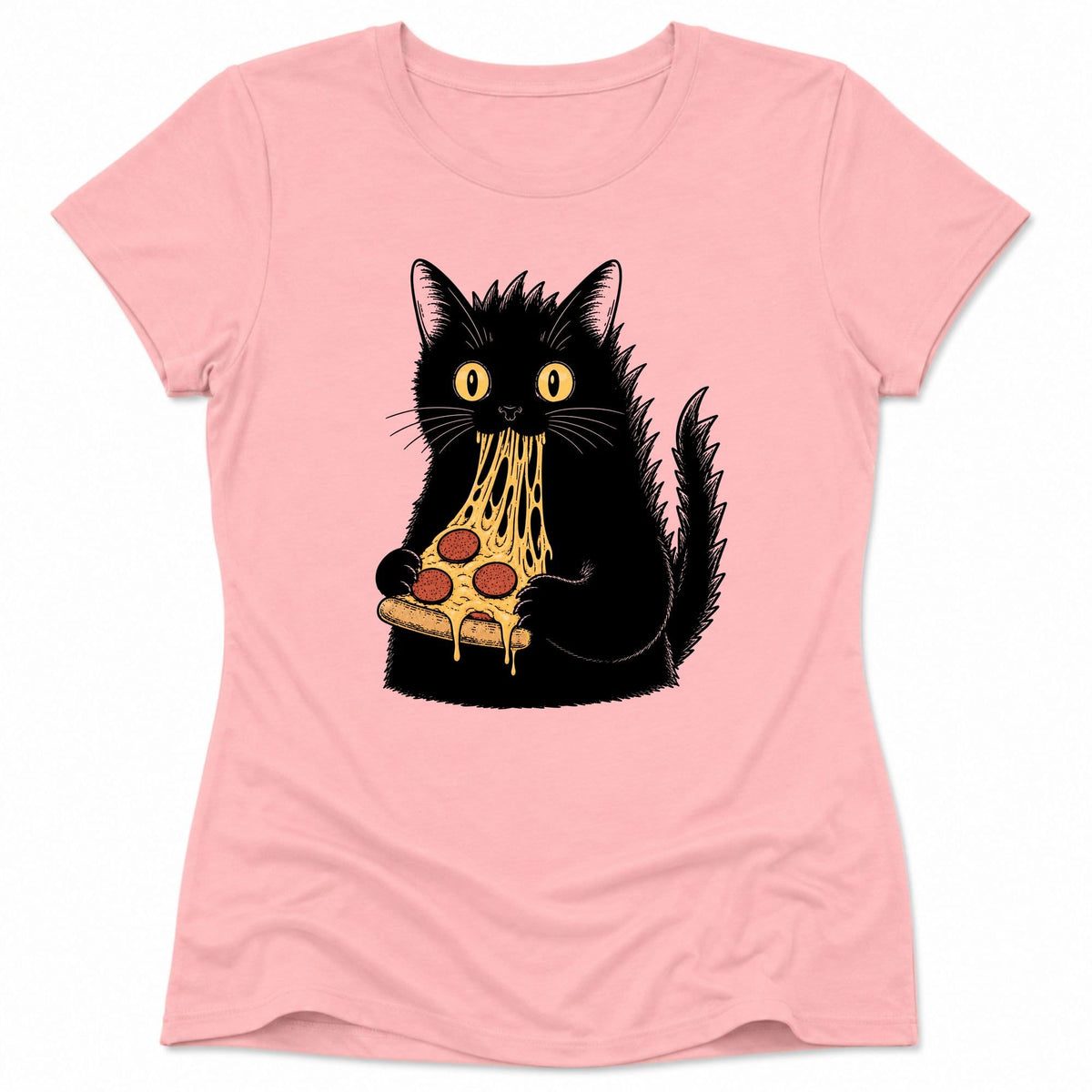 Kyattojiras Fav Pizza Womens Tee S / Pink 23536578802480381344 T-Shirt