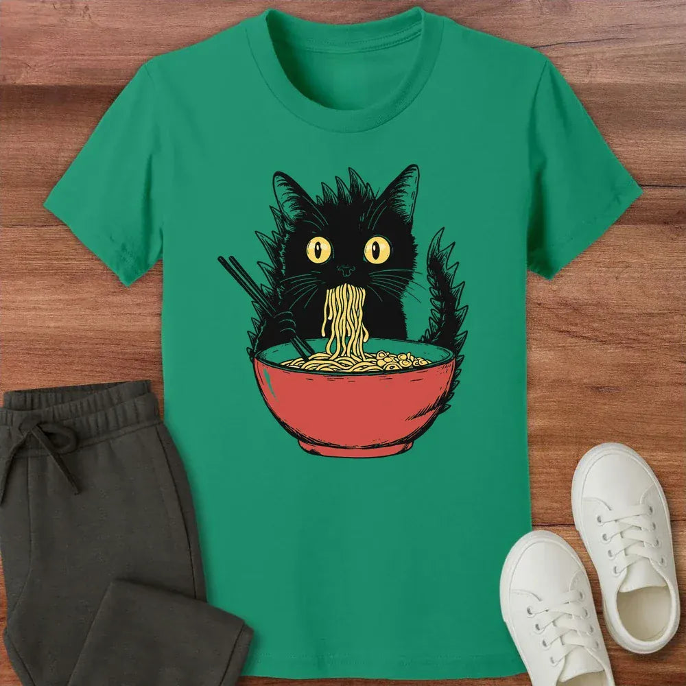 Kyattojiras Fav Ramen Kids Tee Kelly / S 64384001826612536755 Kids clothes