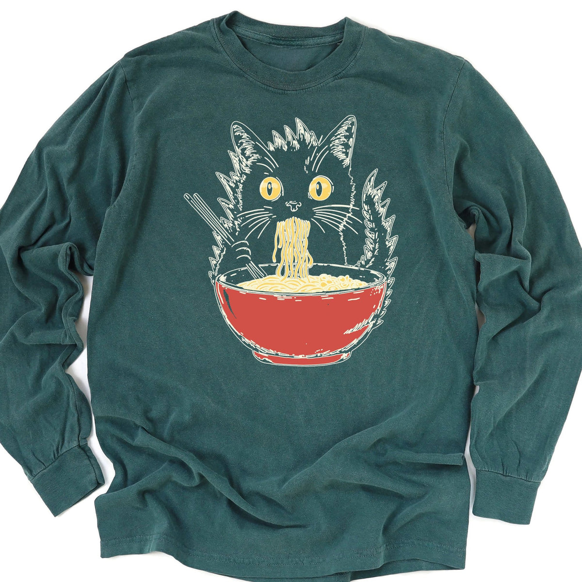 Kyattojiras Fav Ramen Long Sleeve Blue Spruce / M 30644902139183052880 Long-sleeve