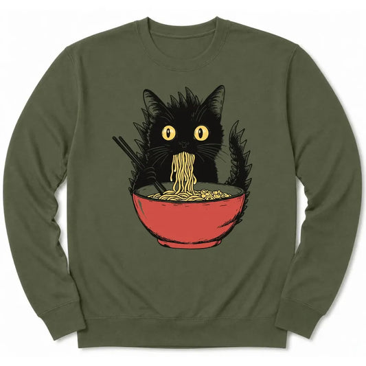 Kyattojiras Fav Ramen Sweatshirt Military Green / S 12678377884918240132 Sweatshirt