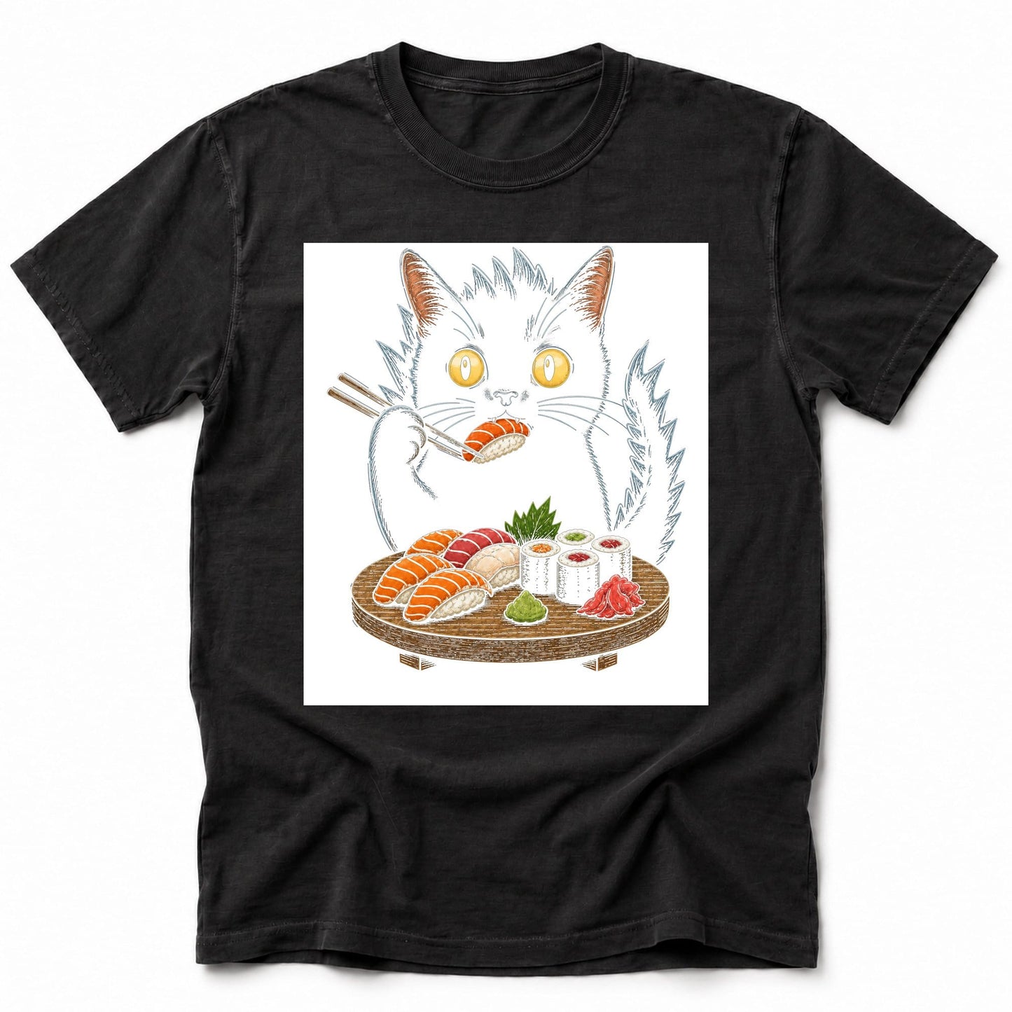 Kyattojiras Fav Sushi T-Shirt Black / S 32511948928615963803 T-Shirt