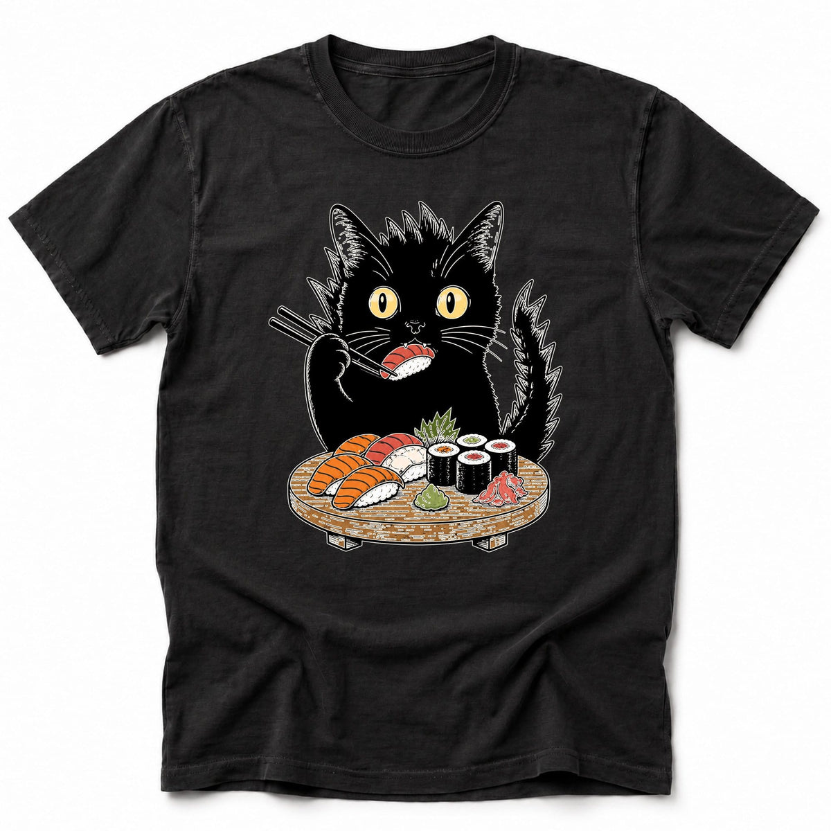 Kyattojiras Fav Sushi T-Shirt Black / S 32511948928615963803 T-Shirt