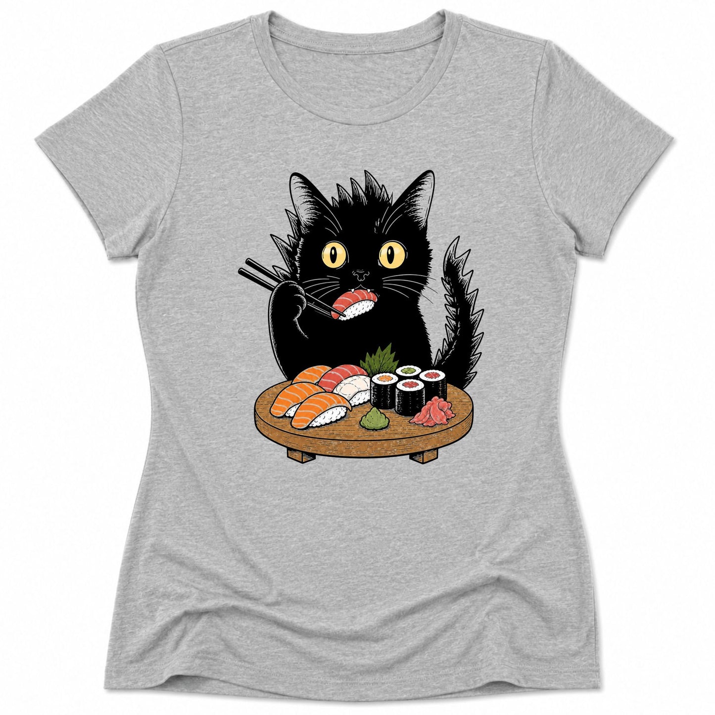 Kyattojiras Fav Sushi Womens Tee S / Athletic Heather 27972047356466582278 T-Shirt