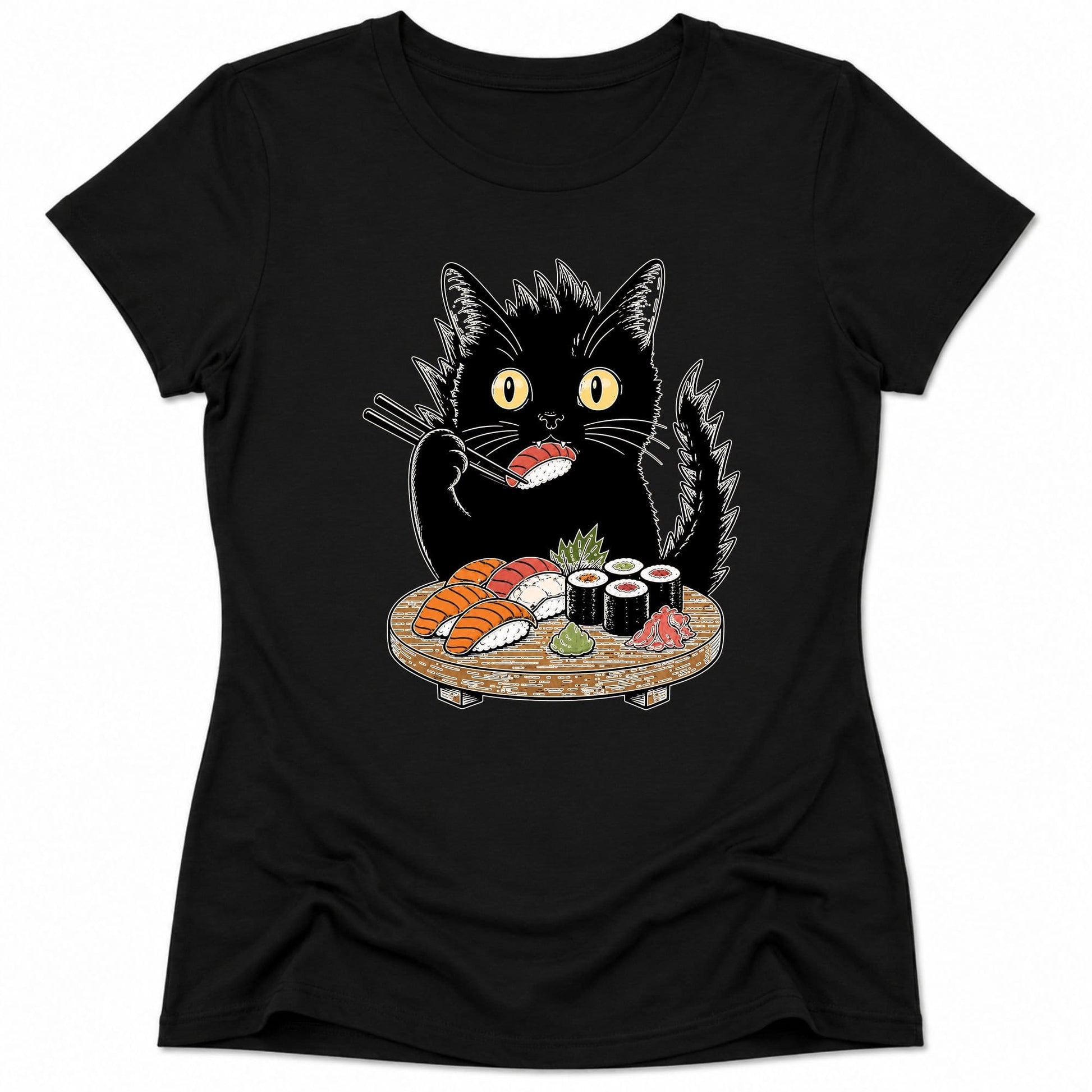 Kyattojiras Fav Sushi Womens Tee S / Black 67157758109988408777 T-Shirt