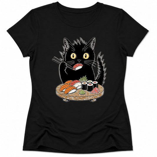 Kyattojiras Fav Sushi Womens Tee S / Black 67157758109988408777 T-Shirt