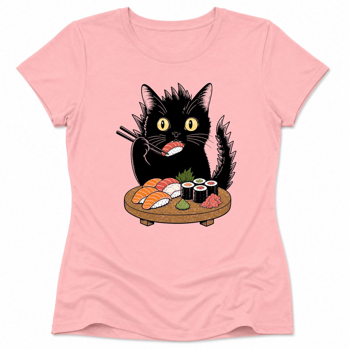 Kyattojiras Fav Sushi Womens Tee S / Pink 29004397198357081780 T-Shirt