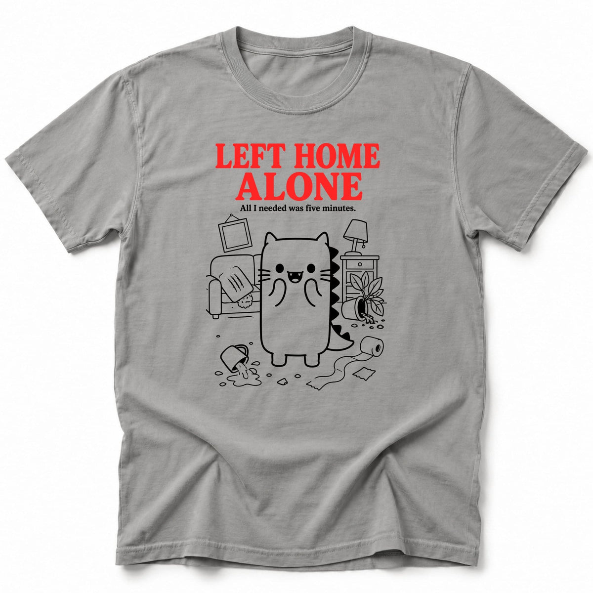 Left Home Alone T-Shirt Grey / S 30084989564569480947 T-Shirt