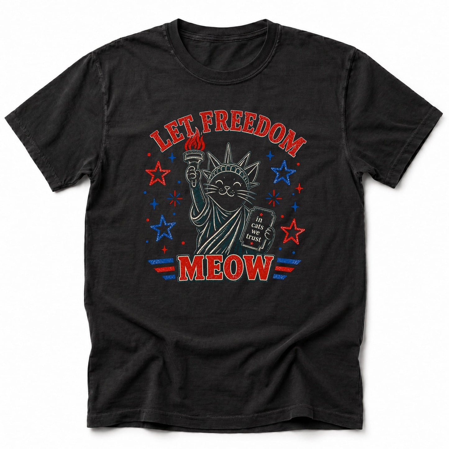 Let Freedom Meow T-Shirt Black / S 30379506306202466738 T-Shirt
