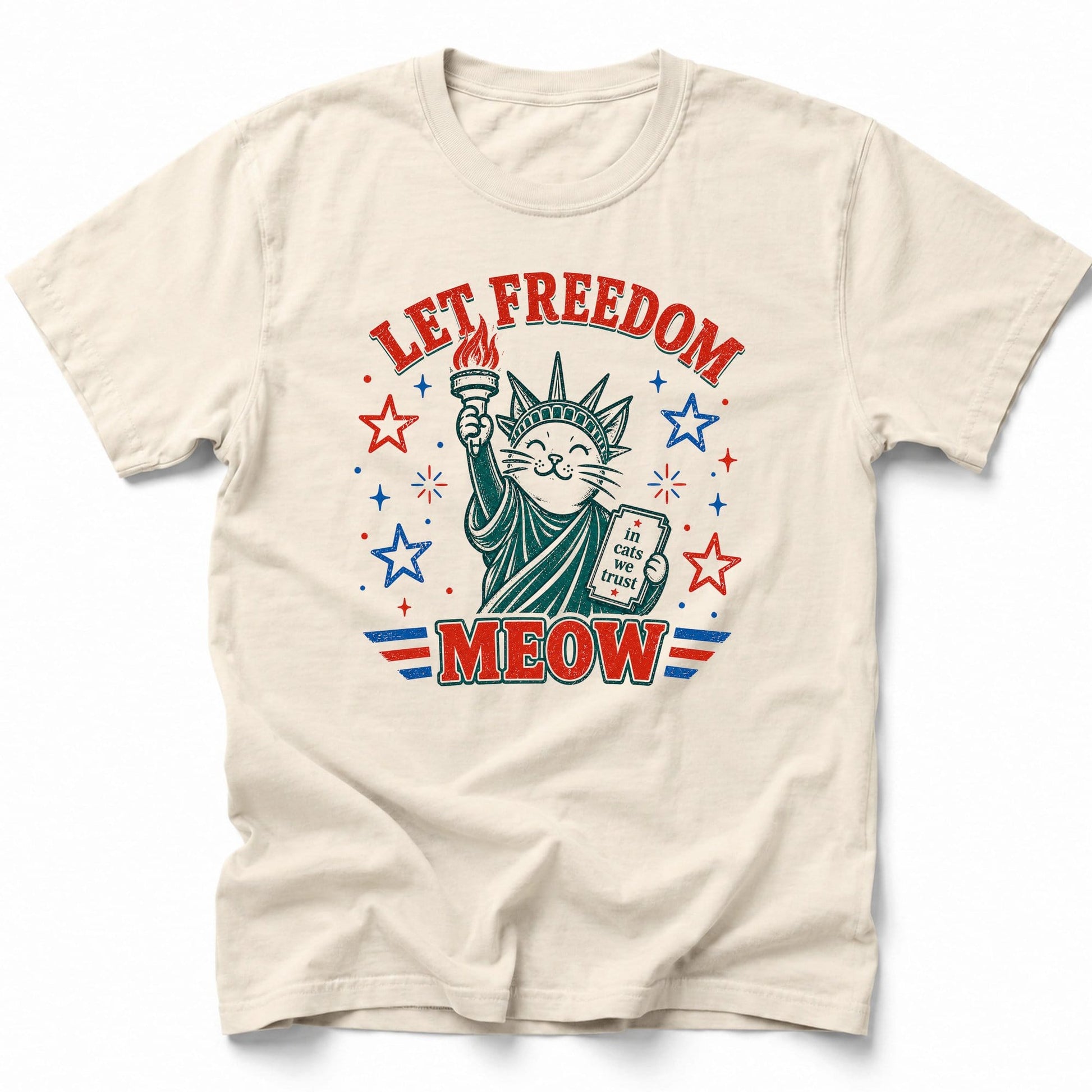 Let Freedom Meow T-Shirt Ivory / S 20754436108733472473 T-Shirt