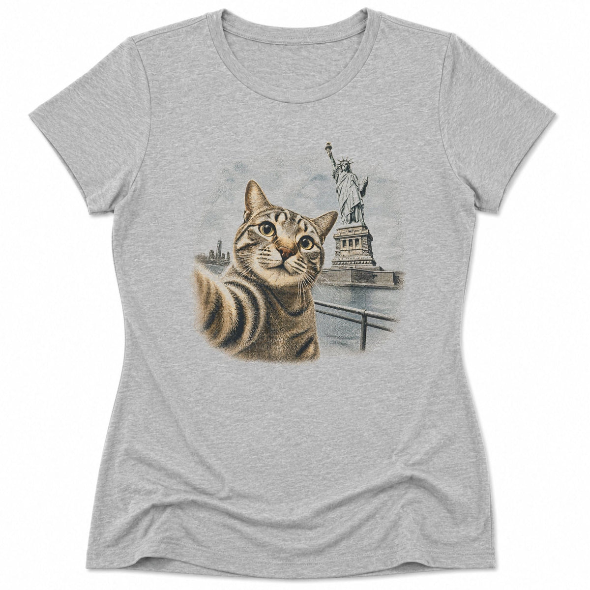 Liberty Meow Womens Tee Athletic Heather / S 54044213478919603177 T-Shirt