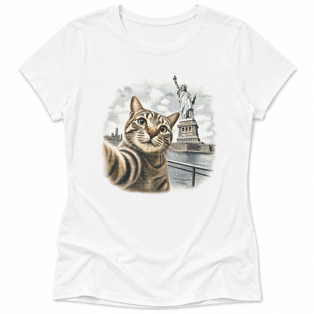 Liberty Meow Womens Tee White / S 21610056873949035604 T-Shirt
