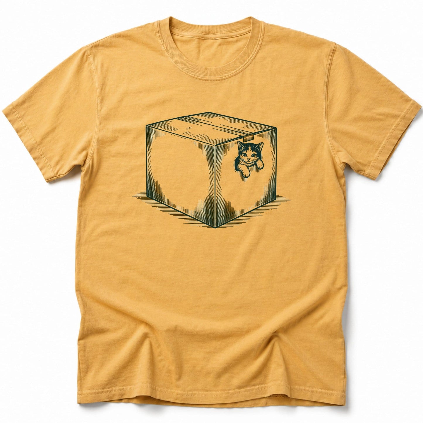 Little Box Cat T-Shirt Mustard / S 10759382478114579527 T-Shirt