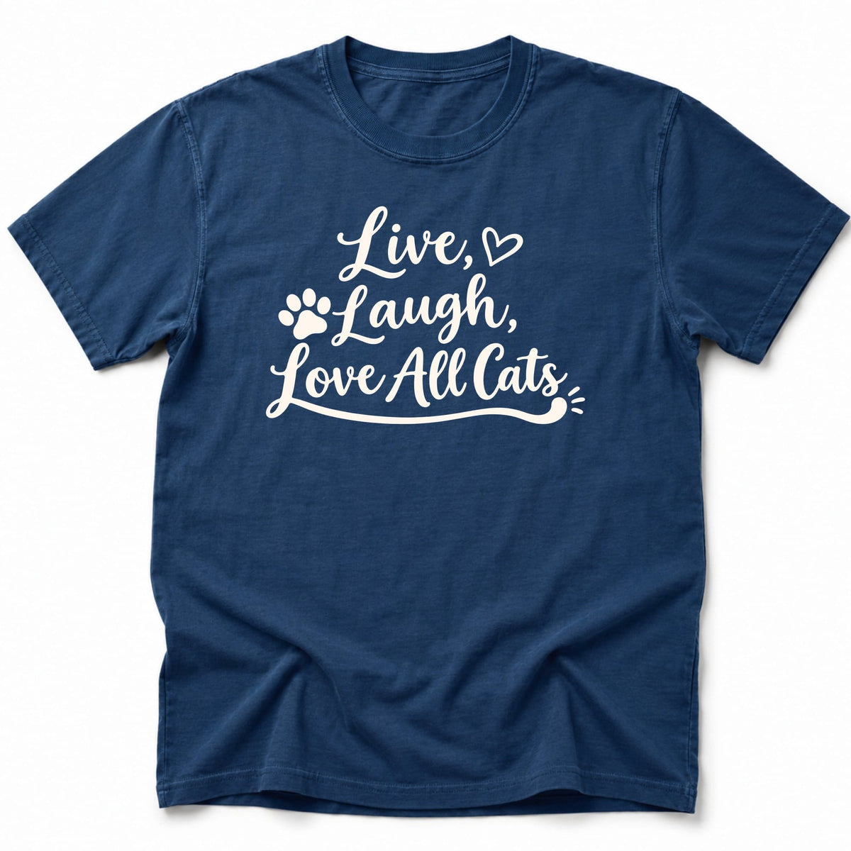 Live Laugh Cats T-Shirt Navy / S 15134051135118579204 T-Shirt