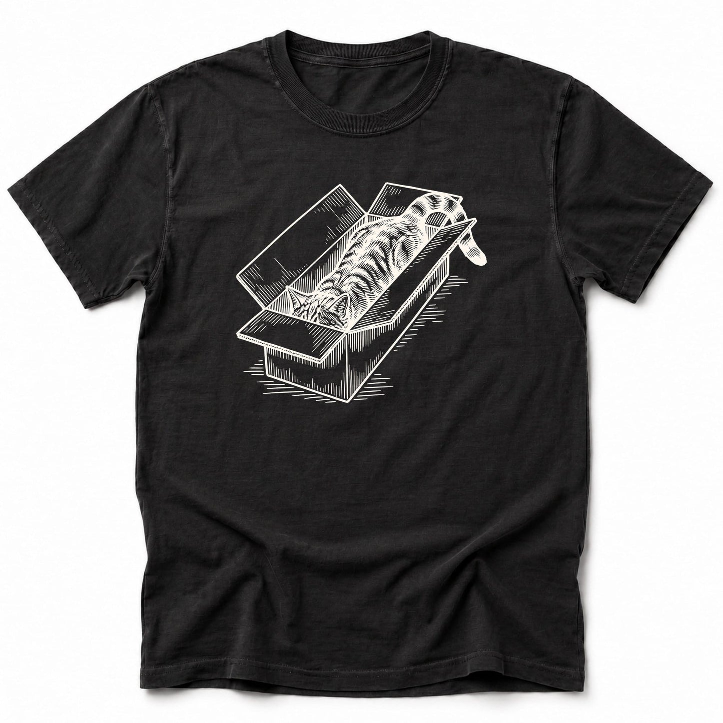 Long Box Cat T-Shirt Black / S 28621360429893304192 T-Shirt