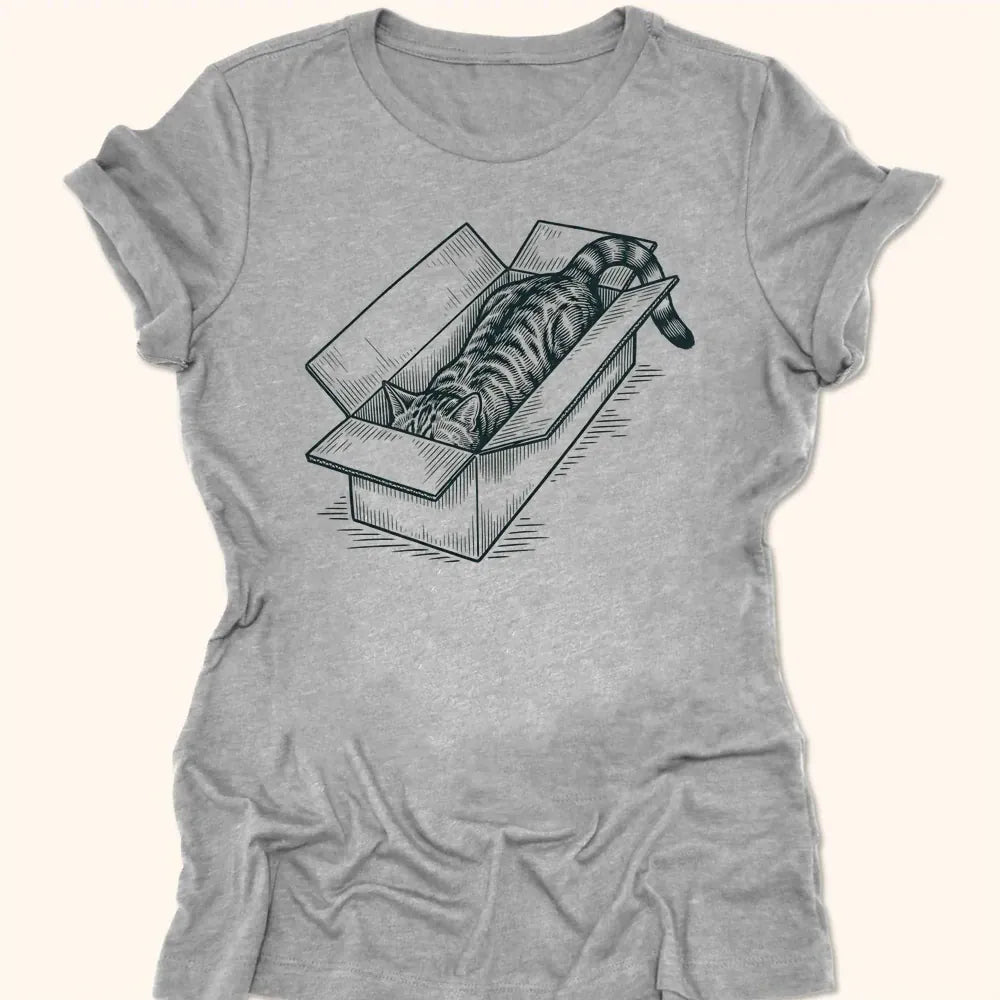 Long Box Cat Womens Tee Athletic Heather / S 33798293185587306264 T-Shirt