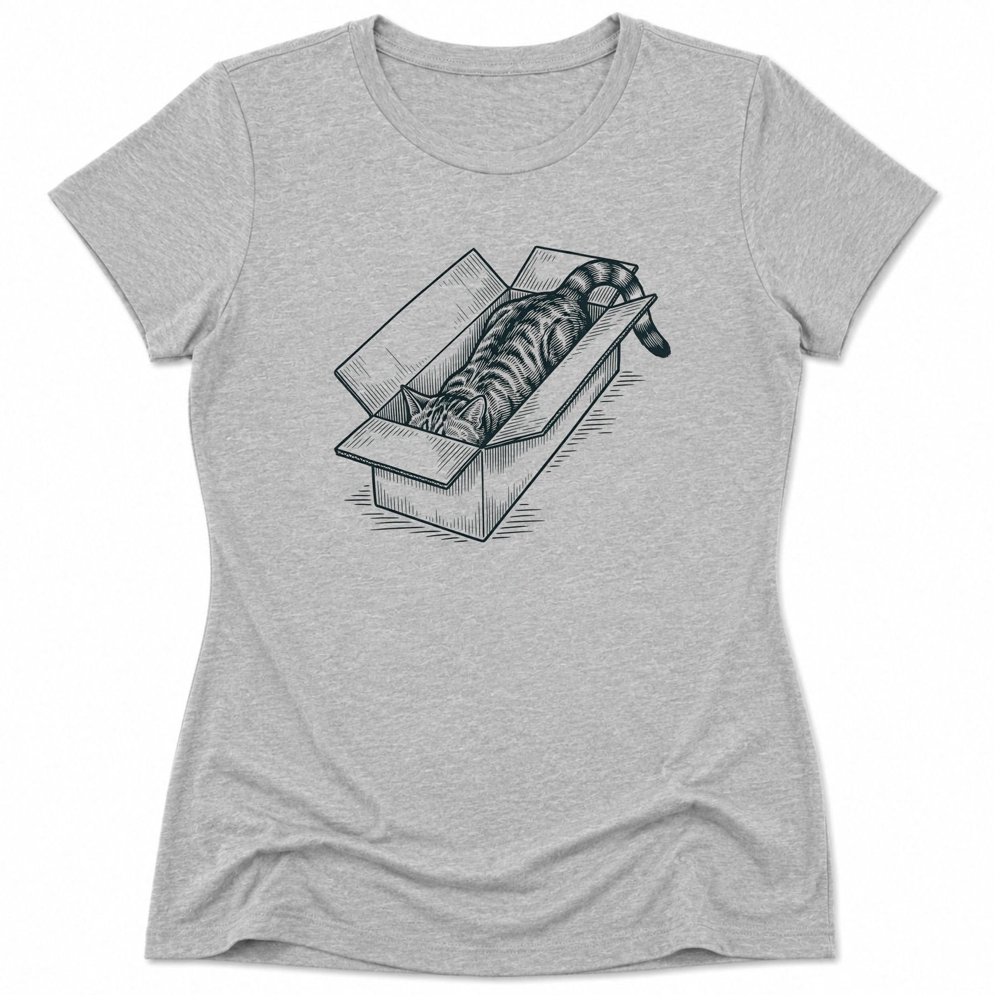 Long Box Cat Womens Tee Athletic Heather / S 33798293185587306264 T-Shirt