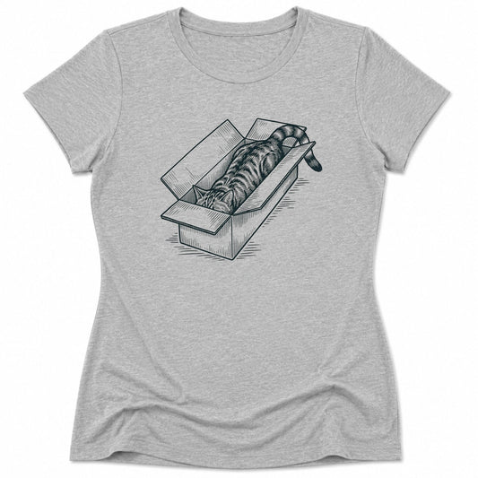 Long Box Cat Womens Tee Athletic Heather / S 33798293185587306264 T-Shirt