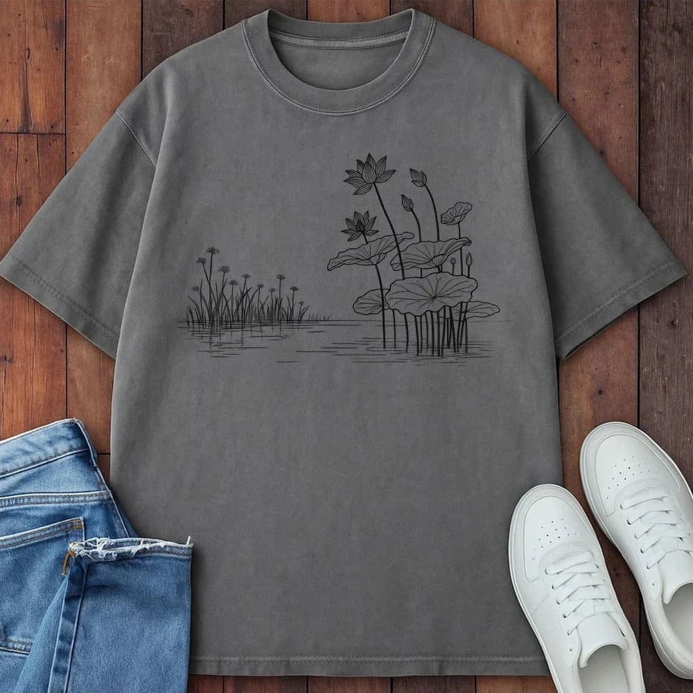Lotus Stillness T-Shirt Grey / S 20496170146778090067 T-Shirt