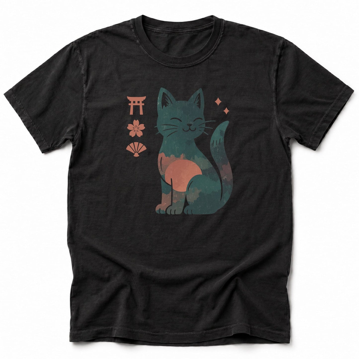 Lucky Cat Spirit T-Shirt Black / S 31497579992990934273 T-Shirt