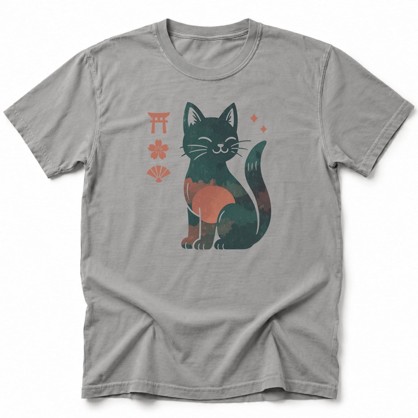 Lucky Cat Spirit T-Shirt Grey / S 43810604087475658561 T-Shirt