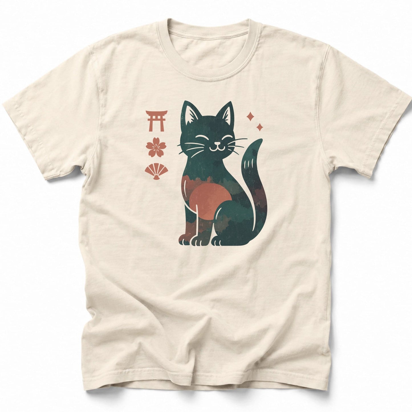 Lucky Cat Spirit T-Shirt Ivory / S 90628546804252464798 T-Shirt