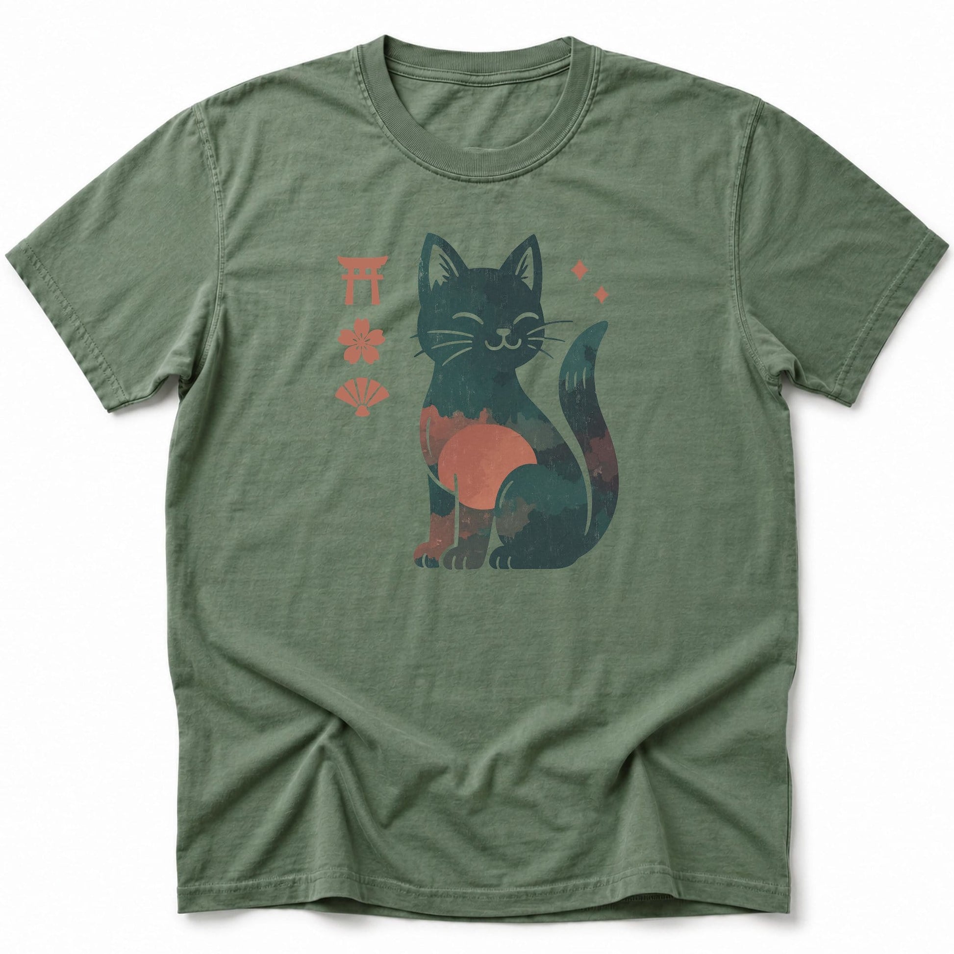 Lucky Cat Spirit T-Shirt Moss / S 17202689691445967405 T-Shirt