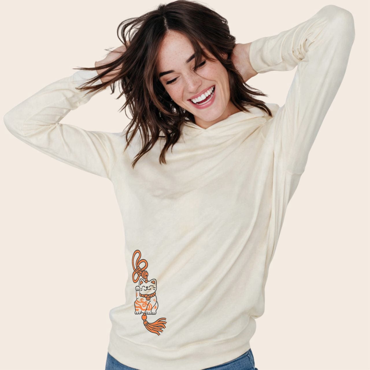 Lucky Neko Charm Hoodie Hoodie