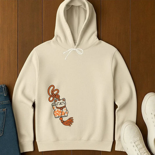 Lucky Neko Charm Hoodie Ivory / S 22771218481830199283 Hoodie