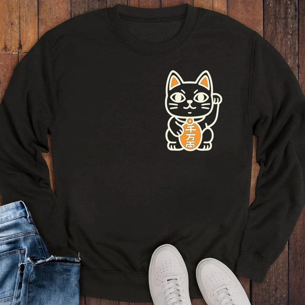 Maneki Gaze Sweatshirt S / Black 49644339590043622517 Sweatshirt