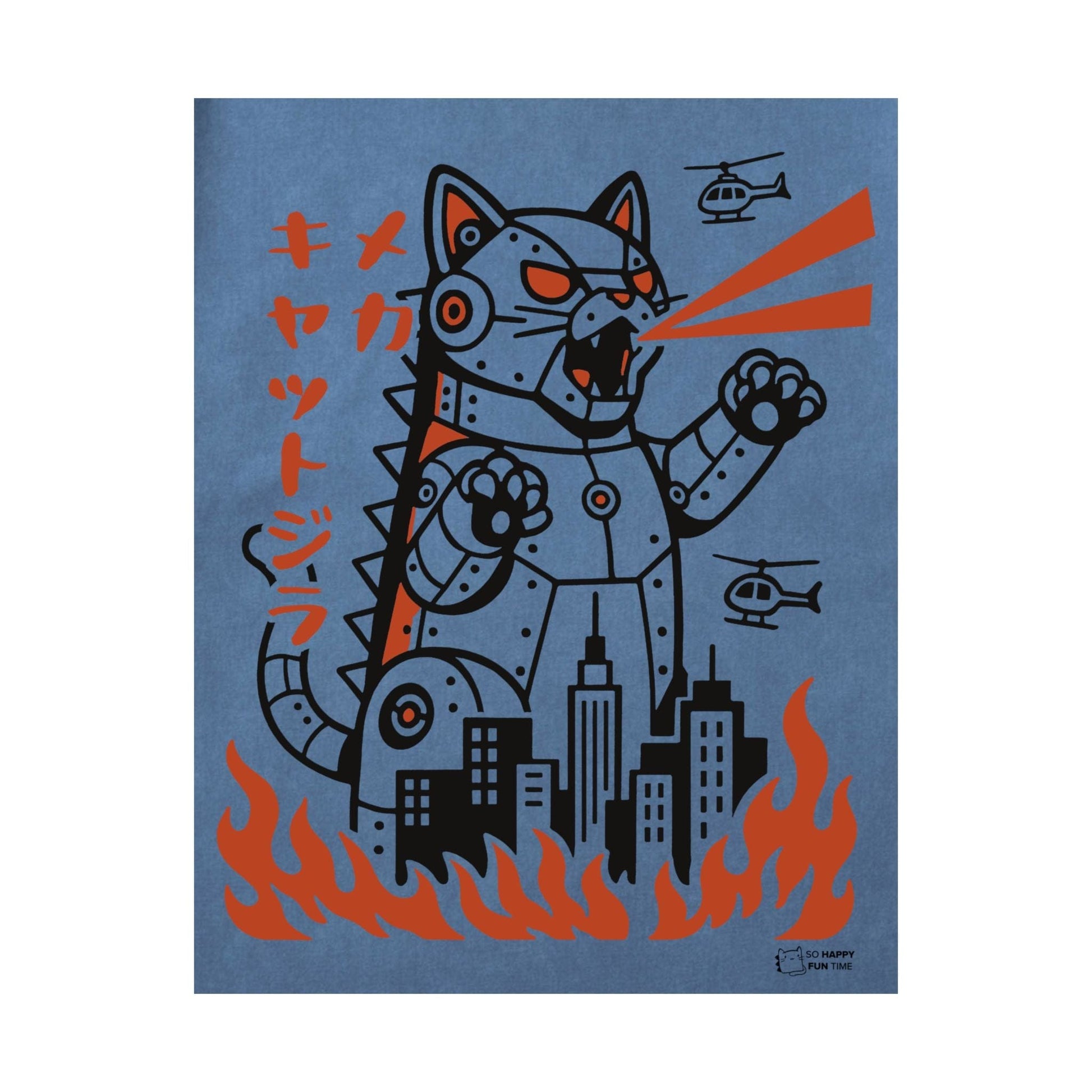 Mecha Kyattojira Blue Poster 11″ x 14″ / Matte 10263864853047751982 Poster