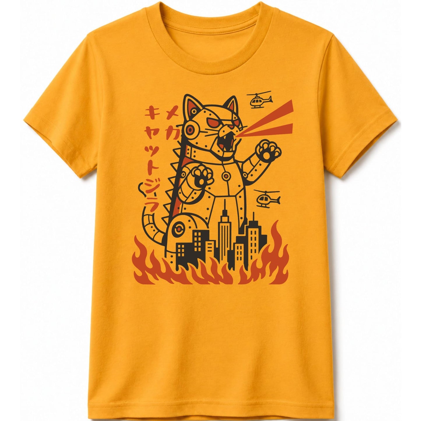 Mecha Kyattojira Kids Tee Gold / S 16341424879292223613 Kids clothes