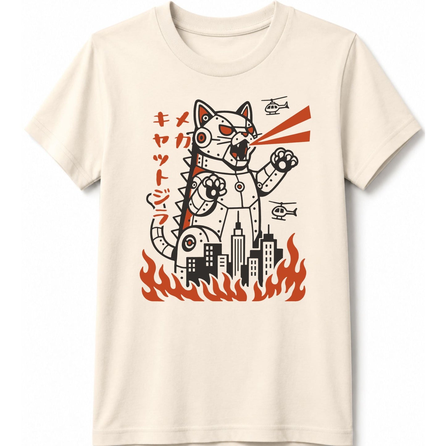 Mecha Kyattojira Kids Tee Natural / S 79509522243860734599 Kids clothes